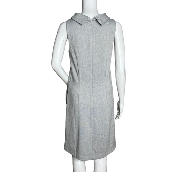 Ann Taylor Dress Women XS Tall Gray Shift Fold Over High Neck Neutral Minimalist - Picture 3 of 9
